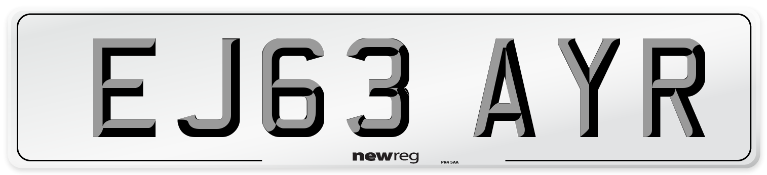 EJ63 AYR Number Plate from New Reg
